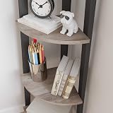 VASAGLE Corner Shelf Unit 4-Tier Ladder Shelf Greige Black LLS034M01 view 4