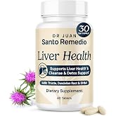 Santo Remedio Liver Support Supplement, Liver Cleanse &amp; Detox, 60 Capsules | Liver Health Supplement with Milk Thistle, Dandelion Root &amp; DHM - Supports Healthy Metabolism, Liver Function &amp; Cells