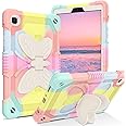 YINLAI Case for Samsung Galaxy Tab A7 Lite 8.7 inch with Pencil Holder Kids Girls Women Kickstand Shockproof Protective Tablet Cover for Samsung Tab A7 Lite 8.7" SM-T225/T220/T227, Colorful Pink