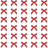 30 Pcs Red Hair Bow, Mini Bows Hair Clips Cute Bowknot Satin Hairs Ribbon Red Barrettes Small Claw Clips Hairs Accessories for Women Girls Teens Braids Haires Decoration