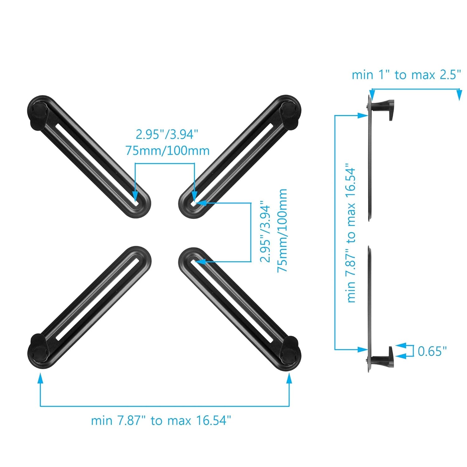 AVLT VESA Mount Adapter Kit for Non-VESA Monitor Screens to VESA 75x75 100x100 4712896220672 | eBay