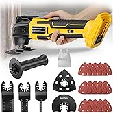 Cordless Oscillating Tool for Dewalt 20V Battery,6 Variable Speed Brushless-Motor Tool,22Pcs Oscillating Multi Tool Kit for Cutting Wood Drywall Nails Remove Grout &amp; Sanding(Tools Only)