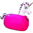 WADDLE Hip Hoppers Large Bouncy Hopper Inflatable Hopping Animal Bouncer, Supports Up to 250 Pounds, Ages 5 and Up (Pink Unicorn)