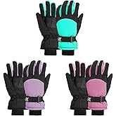 LYDTICK 3 Pairs Winter Gloves for Kids Waterproof Snow Ski Gloves for Boys Girls Outdoor Toddler Mittens