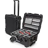NANUK 950 Pro Photo Kit – Waterproof Travel Camera Hard Case with Padded Dividers and Wheels, 22.8” x 18.3” x 11.7”, Dustproof and Impact-Resistant, Ideal for Heavy Loads – Black