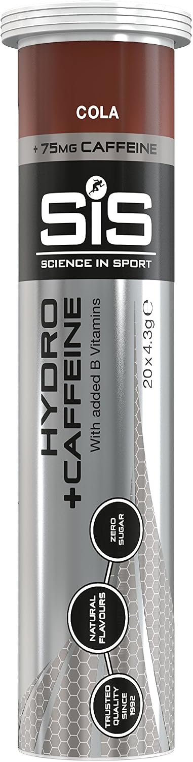 Science in Sport Hydro Electrolyte Tablets 20 pcs. Cola + Caffeine, Vegan & Gluten-Free, with Sodium, Calcium