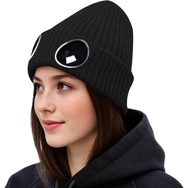 MansWill Winter Knitted Beanie Hat with Goggles, Warm Unisex