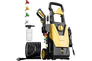 SEN-QII Electric Pressure Washer, 4800 PSI 3.2 GPM Power Washer with 4 Quick Connect Nozzles, Foam Cannon, Power washers Electric Powered for Cars, Fences, Driveways, Homes, Patios