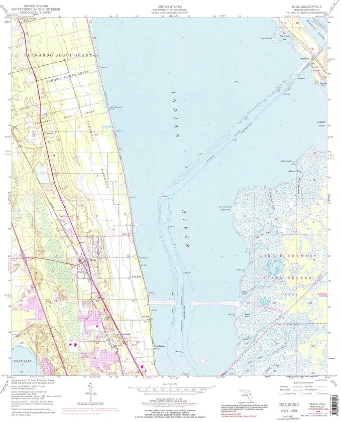 YellowMaps MIMS FL topo map, 124000 Scale, 7.5 X 7.5