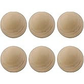 Runseaway 6Pcs 2 Inch Unfinished Wooden Balls, 50MM Unfinished Round Wood Beads, Natural Hardwood Spheres for Crafts, DIY Projects, and Home Decor