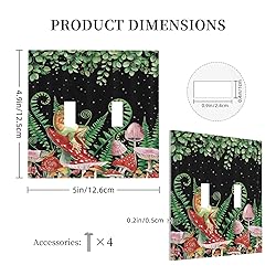 Boho Mushroom Cute Frog Double Toggle Light Switch