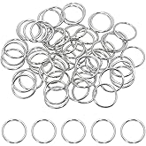 Shapenty Stainless Steel Open Jump Rings Connector Thick Split Rings for Keychain Necklace Bracelet Earring Pendant Jewelry Finding Making Charm Crafting, 120PCS (1.5x15mm)