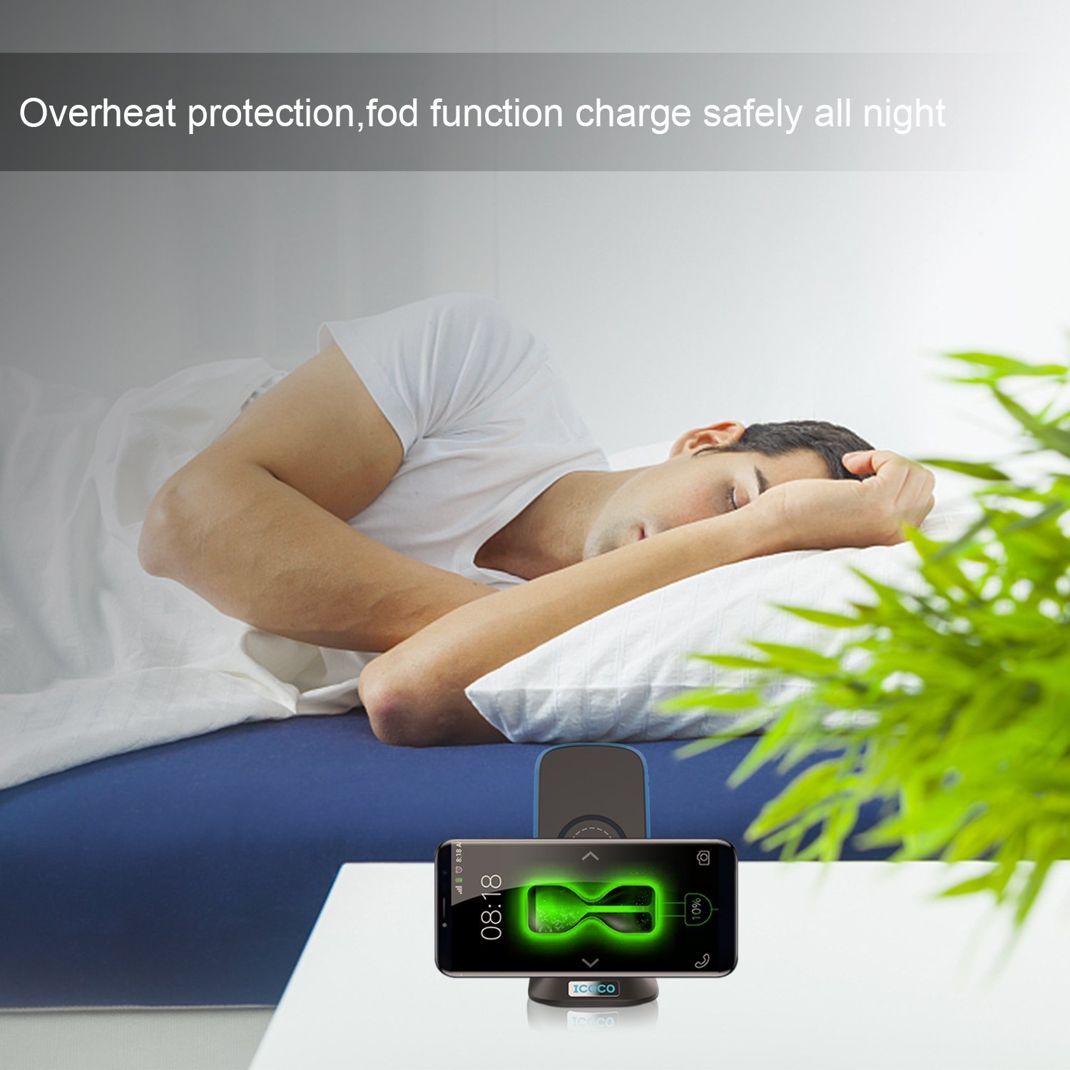 Caricatore Wireless, MIGVELA Caricabatterie Wireless con LED Indicatore per iPhone 8/8Plus/X, Samsung S8/S8 Plus, Note 8, S7 Edge, S6/S6 Edge, Lumia 950 (Nero)