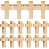 MAGICLULU Mini Wooden Cross Ornaments Unfinished Small Wood Cross Beads for Crafts Jewelry Making DIY Pendant Charms 0.9X0.63 Inch Natural Log Wood