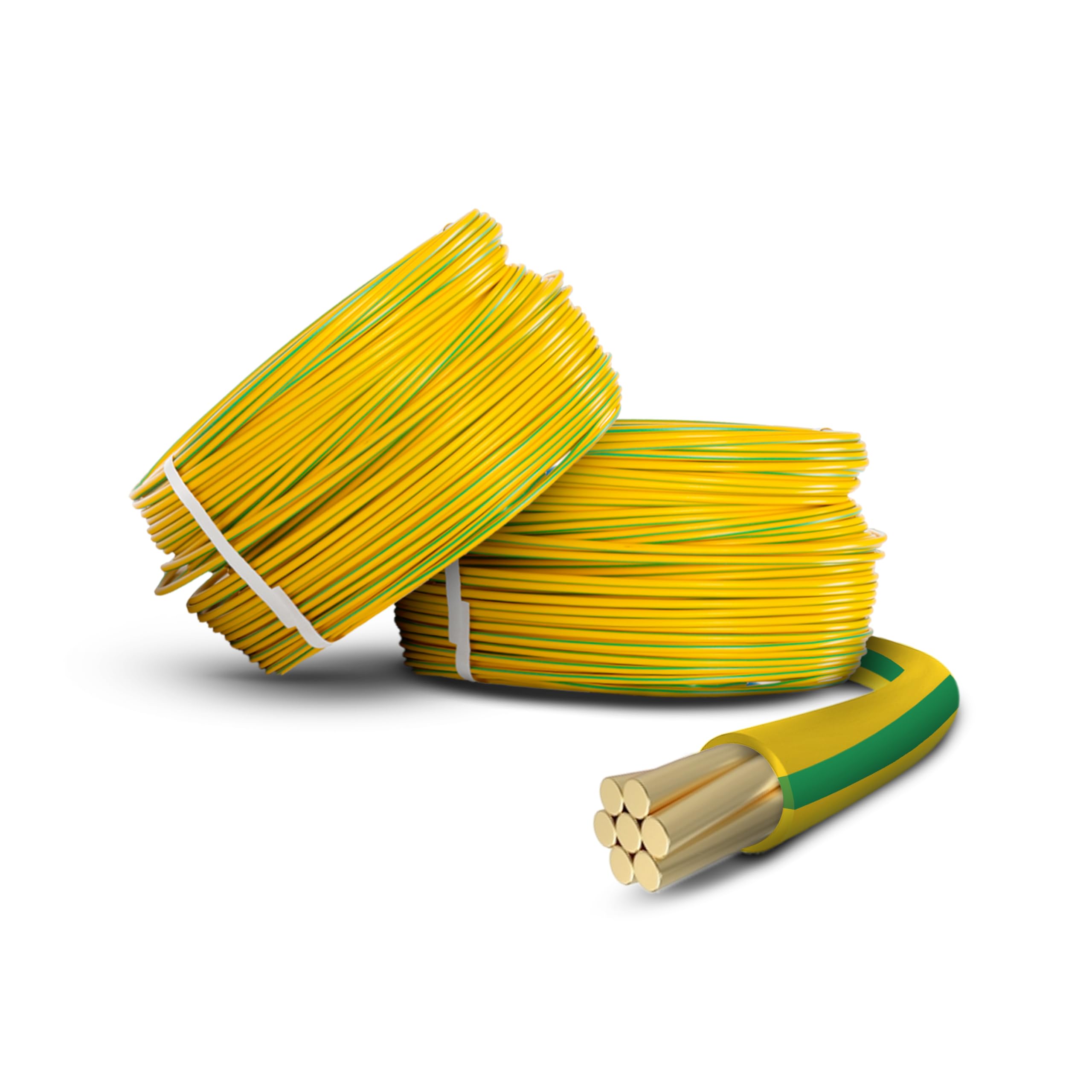 Primes DIY 1.5mm Single Core Conduit Cable, 6491X Copper PVC Earth Wire, BASEC Approved – Yellow/Green Supplementary Earth (5 Meter)