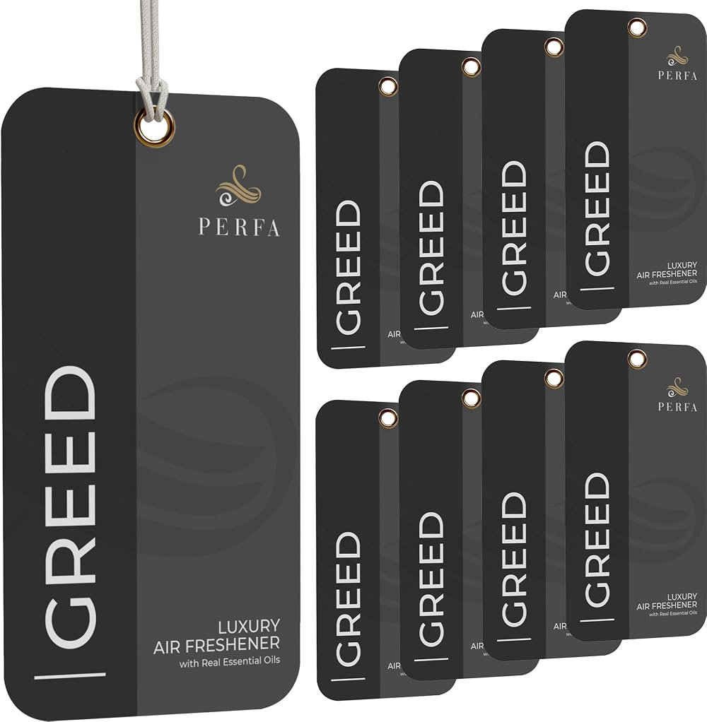 Perfa 9Pcs Greed Disposable Car Fresheners Odour Eliminator Long Lasting
