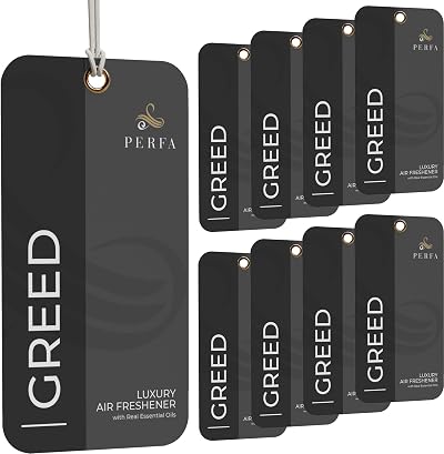 Perfa 9Pcs Greed Disposable Car Fresheners Odour Eliminator Long Lasting