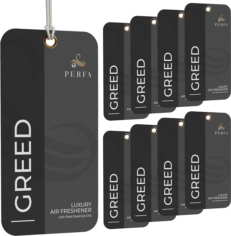 Perfa 9Pcs Greed Disposable Car Fresheners Odour Eliminator Long Lasting