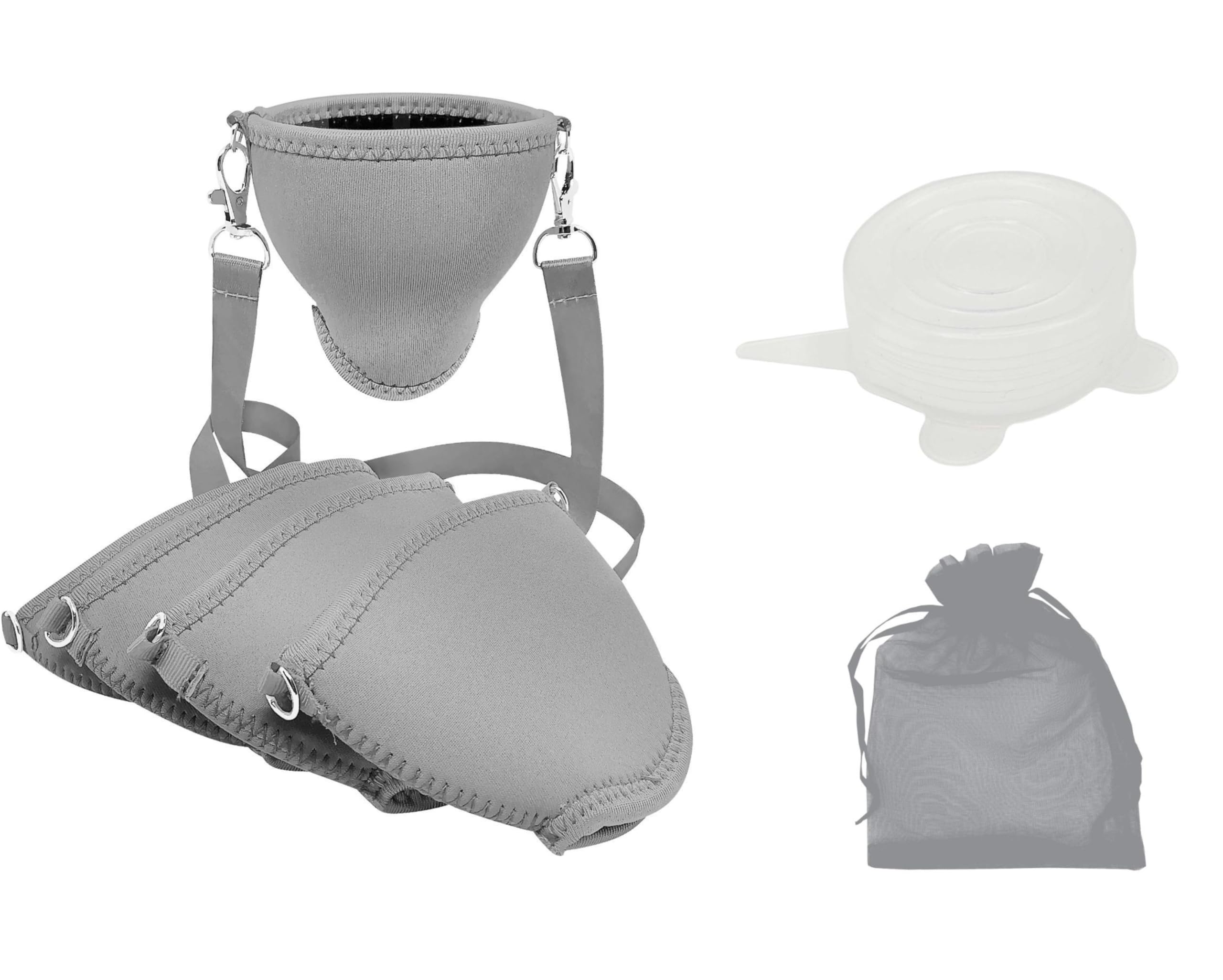 WineHolder wine glass holder, including neck strap (lanyard) Silber 5er Set