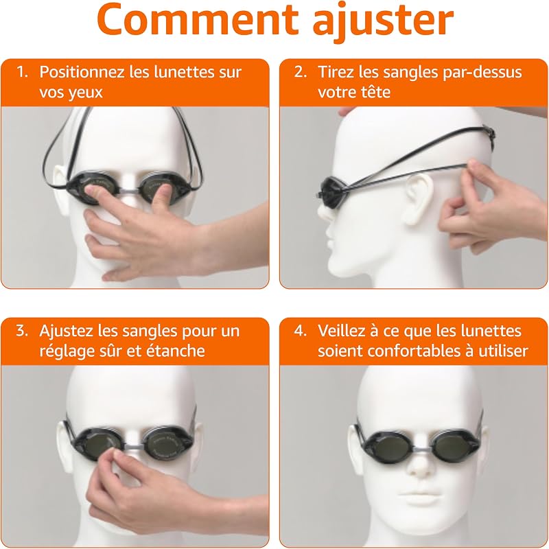 Lunettes de natation pour adulte, Argenté