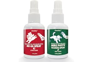 Clawzbey Dog Potty Spray Set, No-Go Spray & Here Potty Training Spray, Puppy Essentials, Stops Urination & Marking, Indoor an