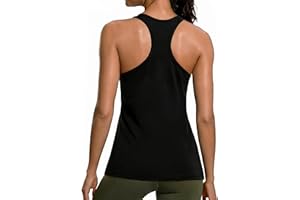 Gofeat Women's Workout Tank Tops Racerback Sleeveless Yoga Shirts Sun Protection UPF 80+ Breathable Outdoor Gym Running Top
