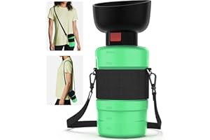SwSun Portable Dog Water Bottle with a Foldable Bowl 2-in-1 Design, Leak-Proof Dog Water Bowl Dispenser Suitable for Outdoor Dog Walking, Hiking, and Traveling. BPA Free, 28oz Light Green