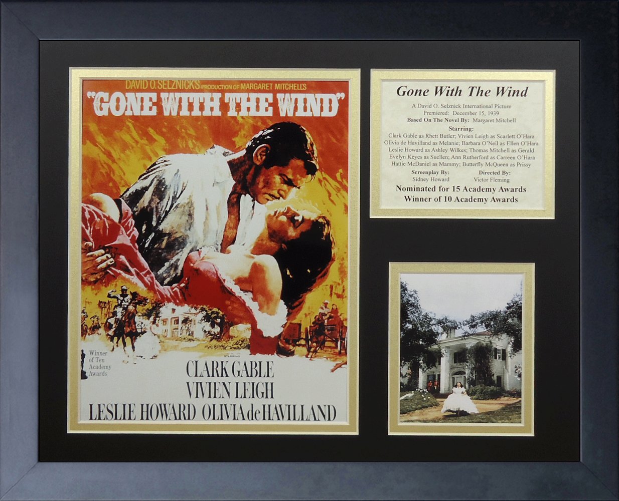 Legends Never Die Gone with the Wind Movie Art Framed Photo Collage, 11 by 14-Inch