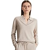 GreenMount Womens Super Lightweight Worsted Deep V-Polo Cashmere Sweater Pullover for Spring and Summer Keep 37.5 Warm