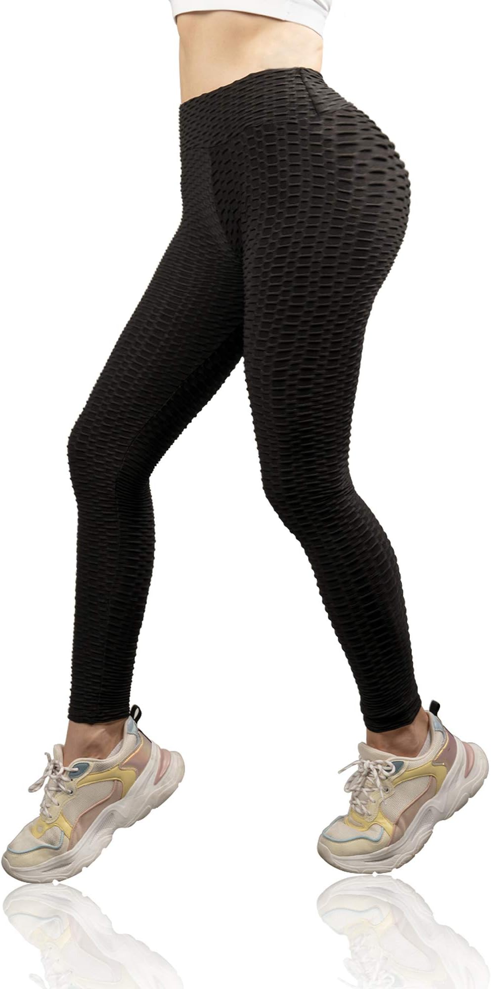 VaruwyWomen's High Waist Yoga Pants TIK Tok Butt Lifting Anti Cellulite Workout Leggings Tummy Control Leggings Tight