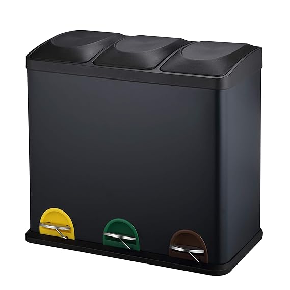 Mari Life Triple Recycle Bin 54L 31 Recycling Bin with 3 x 18L Inner