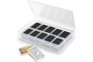 Silver Bar Case 1 Oz Silver Bar Storage Box 40 Count Clear Acrylic Storage Container Modern Style (40)