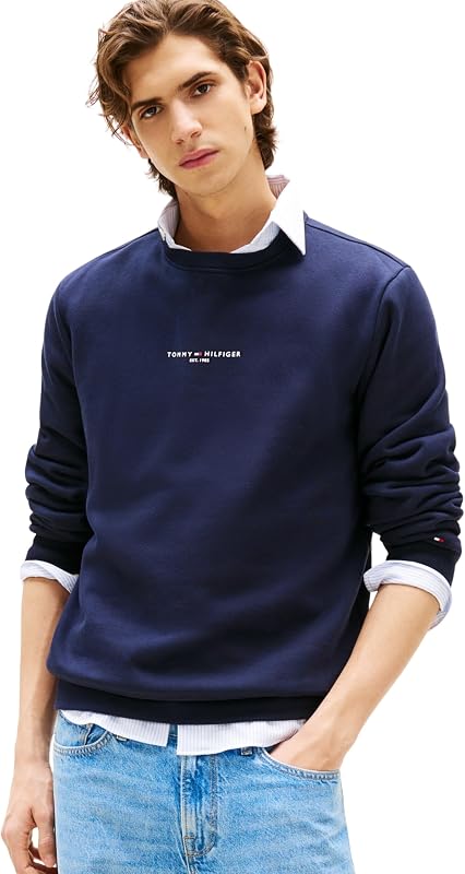 Sweat Homme Logo Crewneck Col à Ras-du-Cou, Bleu (Desert Sky), 3XL — photo 1 sur 4