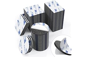 UPWOKTEM Double Sided Foam Tape, 60pcs Heavy Duty Adhesive Pads Made of 3M Tape, Self-Adhesive Mounting Tape Include Square Round and Rectangular(Black)
