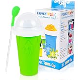 Slushy Maker Cup - Quick Frozen Magic Squeeze Cup With 2 in 1 Straw &amp; Spoon | Slushy Cup For Chocolate Milkshake,Sorbet,Smoothies,Slushies &amp; More, Comes in Luxury Box,Ideal Gift for Kids,Friends &amp; Family