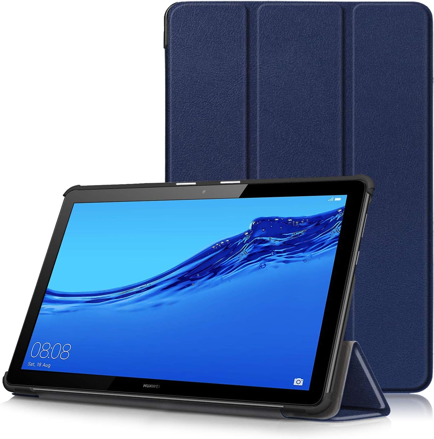 Étui Pour Tablette Huawei Mediapad T5 10, Étui De Protection Case Cuir Pu Housse Fine Et Légère