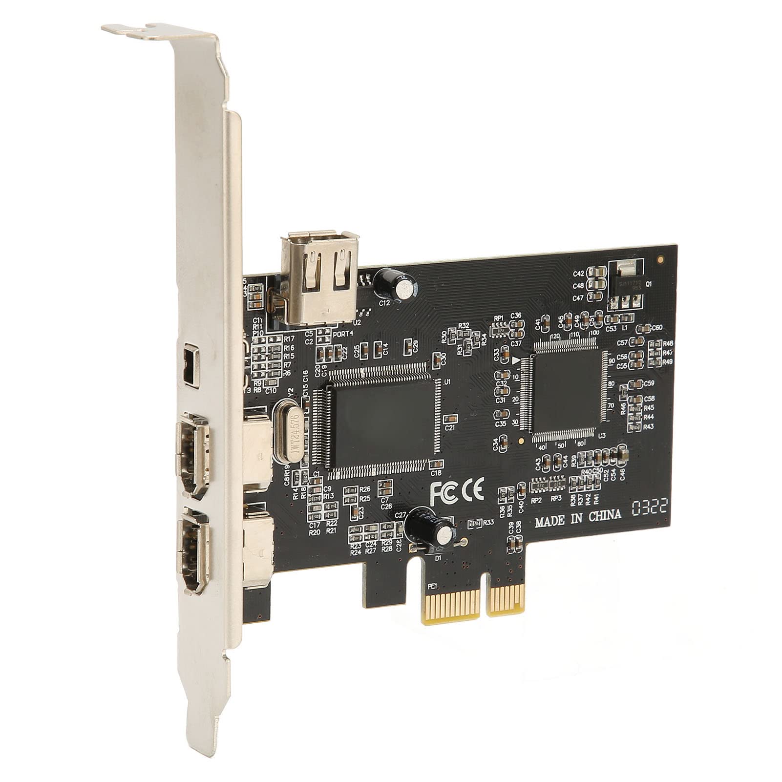 Bewinner PCIe Firewire Card for 10, PCI E Firewire Controller Card 4 Ports with Low Profile Bracket and Cable for Desktop PC and DV Connection