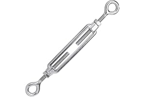 Premier Stainless Solutions Open-Body Stainless Steel Eye & Eye 3/16” x 2-1/4” Turnbuckles for Tensioning Cable or Rope, T316 Marine Grade