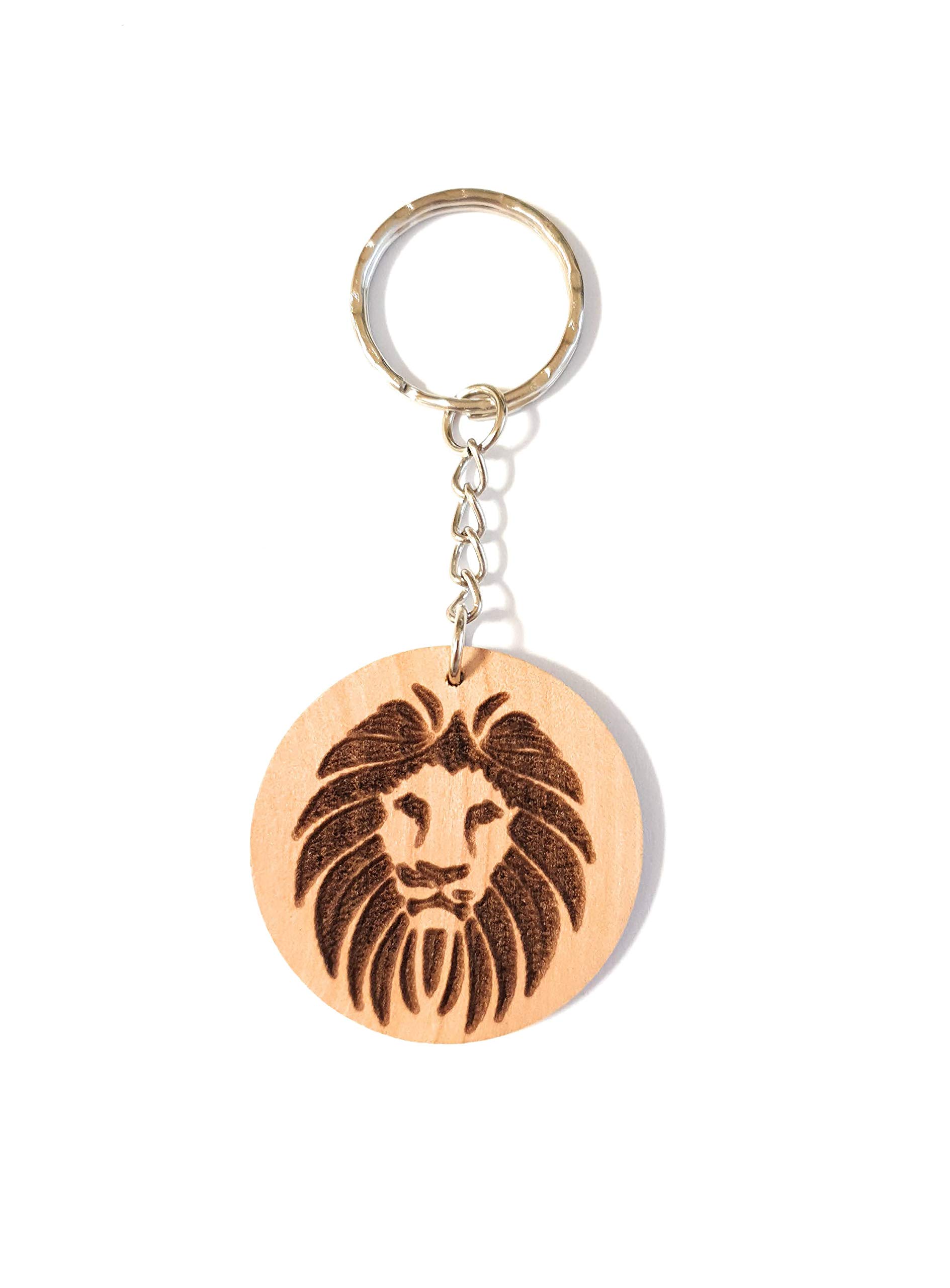 Keyring Wooden Kraft Lion Wooden Gifts