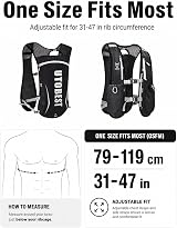 UTOBEST Running Vest 5L Hydration Pack with 2 x 350ml Bottles Black view 8