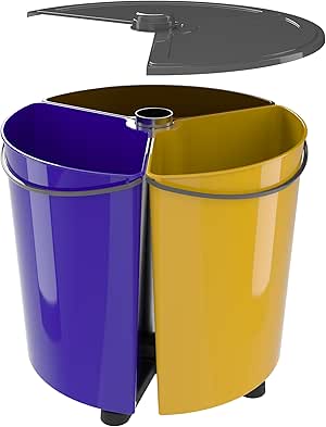Cubo de Basura Reciclaje con Tapa para Cocina y Oficina (EcoBinSpin+