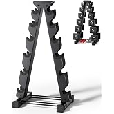 Crostice 6-Tier Rack Compatible with Peloton Weights &amp; Other Dumbbells | 6-tier dumbbell rack compatible with Peloton Weights, storing 5-30 lb square dumbbells, neoprene sets and more