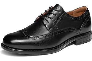 Bruno Marc Men's Dress Shoes Leather Wingtip Brogue Oxford Shoes Comfortable Business Formal Shoes