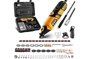 DEKOPRO Rotary Tool Power Hand Rotary Tools Kit with 6 Variable Speed 127pcs Accessories 8000~35000RPM Mini Rotary Tool with 