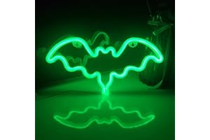 JYWJ Bat Neon Sign,USB or 3-AA Battery Powered Neon Light,LED Table Decoration,Bedroom Wall Decoration,Birthday Gift,Wedding Supplies Business Gift (Green)