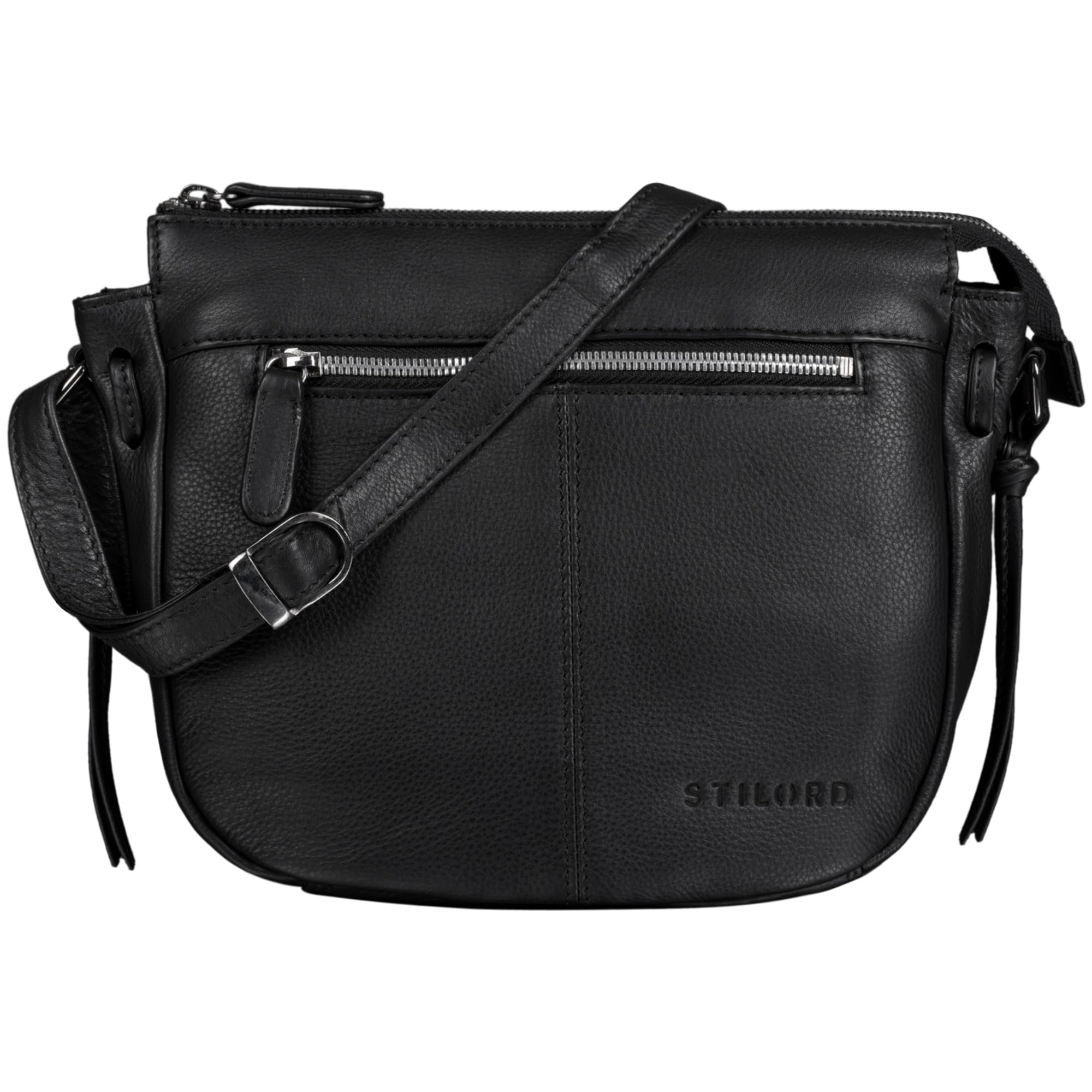STILORD "Bella" Handbags Women Small Leather Vintage Crossbody Shoulder Bag Ladies for Going Out Classic Evening Bag Tote Bags Genuine Leather Colour:Black
