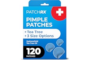 PatchRx Pimple Patches for Face (120 Patches), Hydrocolloid Pimple Patches - Pimple Patch Zit Patch and Pimple Stickers - Hyd