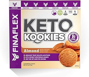 Keto Kookies, Indulgent and Delicious Gluten Free Shortbread Cookies, Ketogenic Snack, All Natural Ingredients, Non GMO, Only 1 Net Carb per Serving, 8 Servings per Box (Almond)