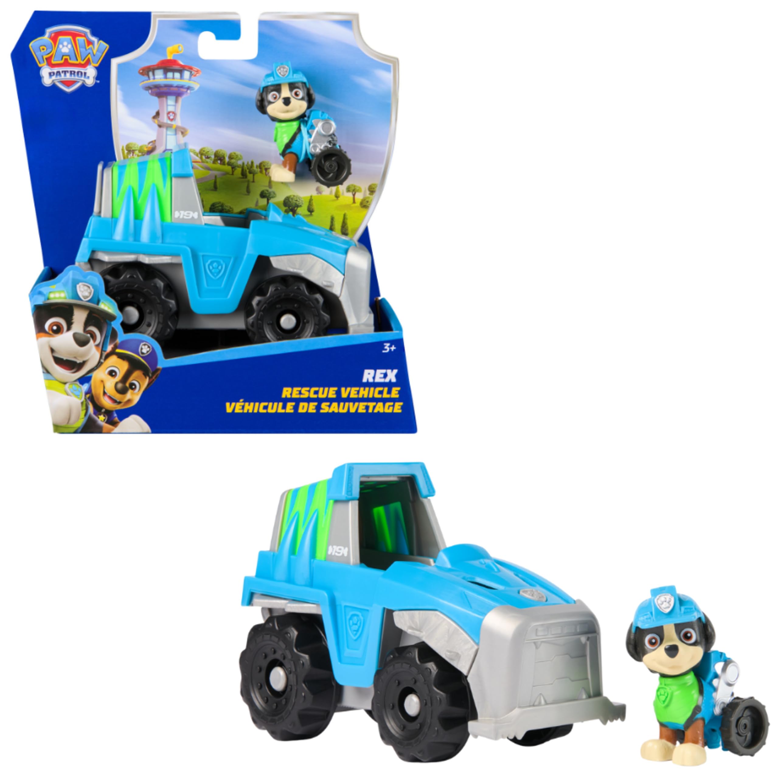 Paw Patrol, Rex’s Dinosaur Rescue Vehicle, Toy Truck with Collectible Action Figure, Sustainably Minded Kids’ Toys for Boys & Girls Aged 3 and Up — image 1