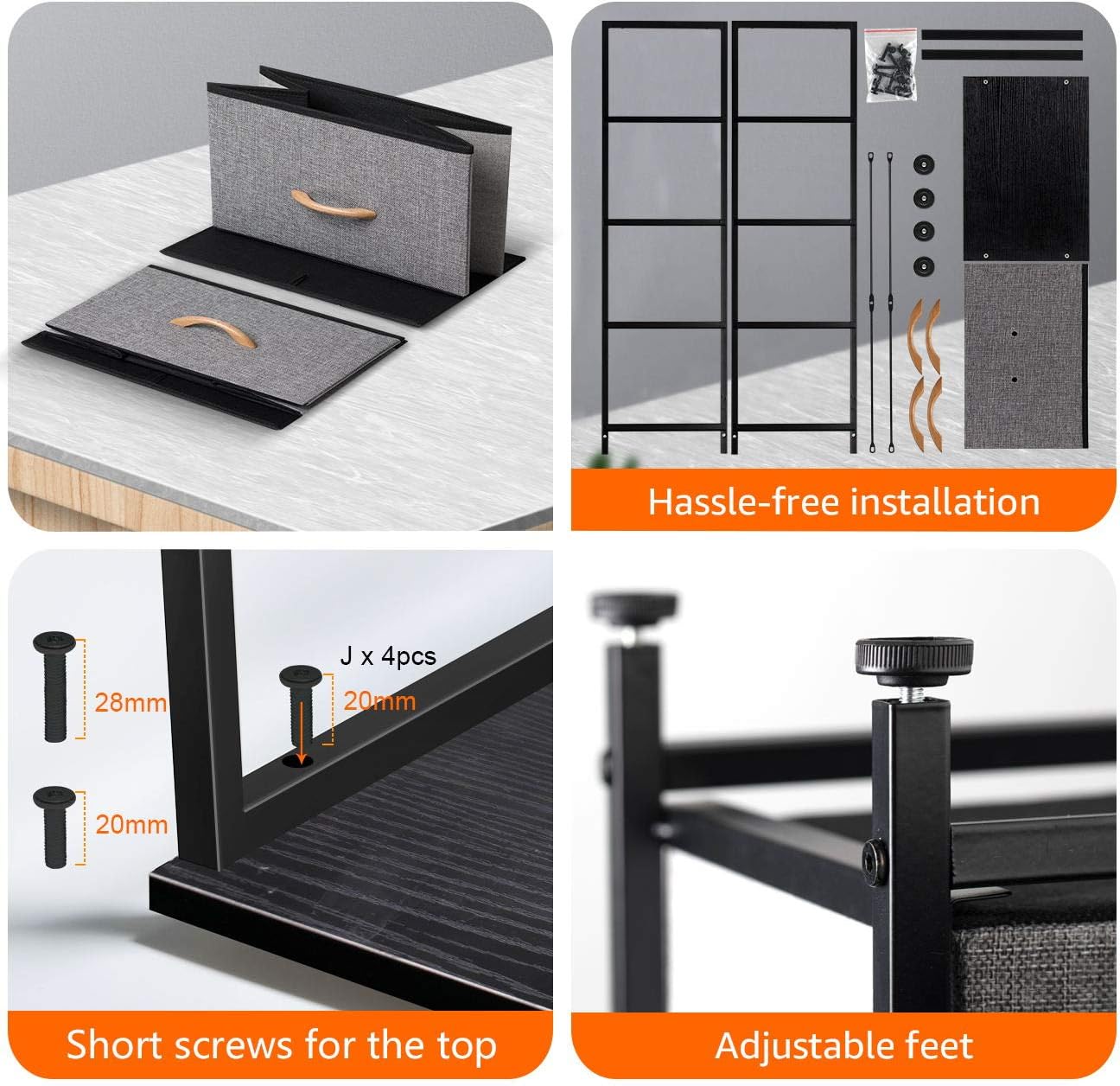COSYLAND 4 Drawer Dresser Storage Tower, Fabric Organizer Unit Stable for Bedroom, Closet, Entryway, Hallway, Nursery Room: Home & Kitchen